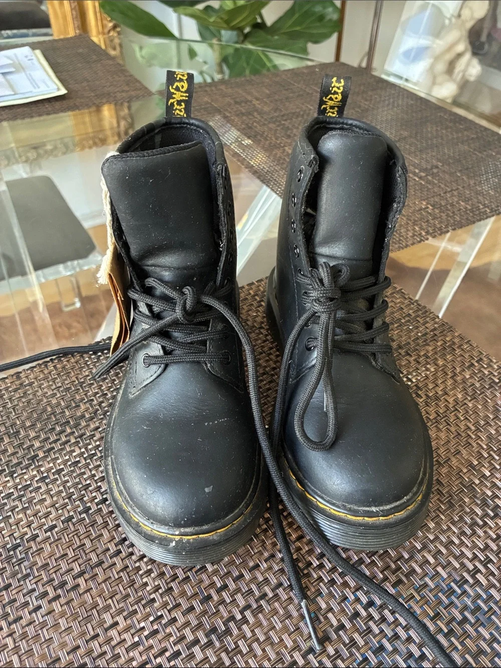 Dr. Martens Kids JUNIOR 1460 SOFTY waterproof LEATHER LACE UP BOOTS size 13